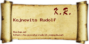 Kojnovits Rudolf névjegykártya